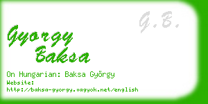 gyorgy baksa business card